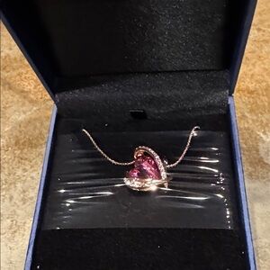 Elegant Pink Heart Pendant Necklace